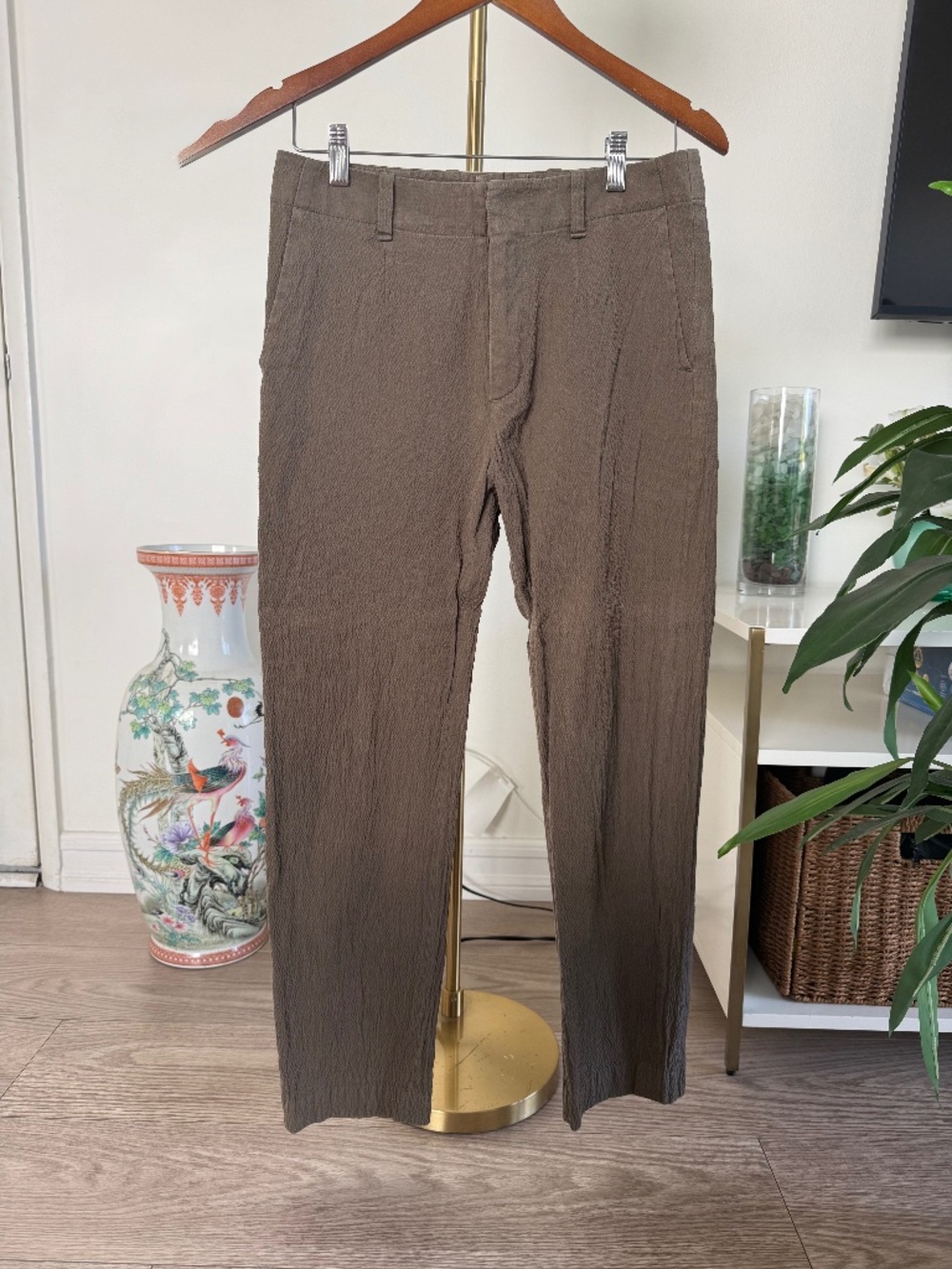 *SOLD* Rag & Bone Textured Straight Leg Trousers | Taupe / Brown | 29x29